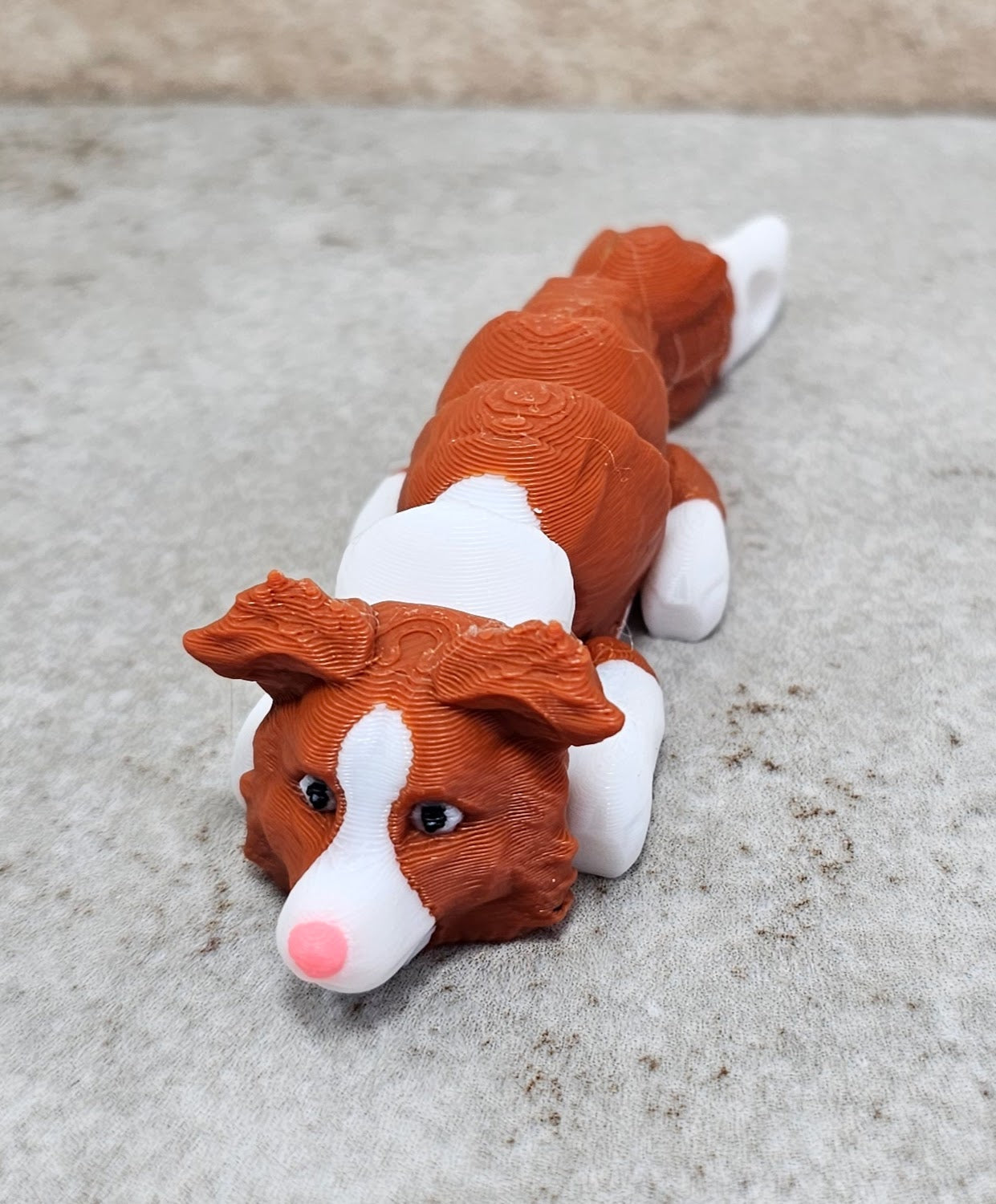 Border Collie Red - White - Pink Nose keychain / backpack buddy