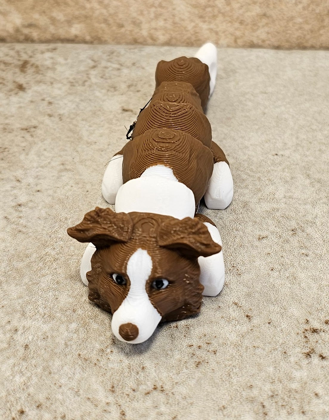 Border Collie Chocolate - White - Black Nose keychain / backpack buddy