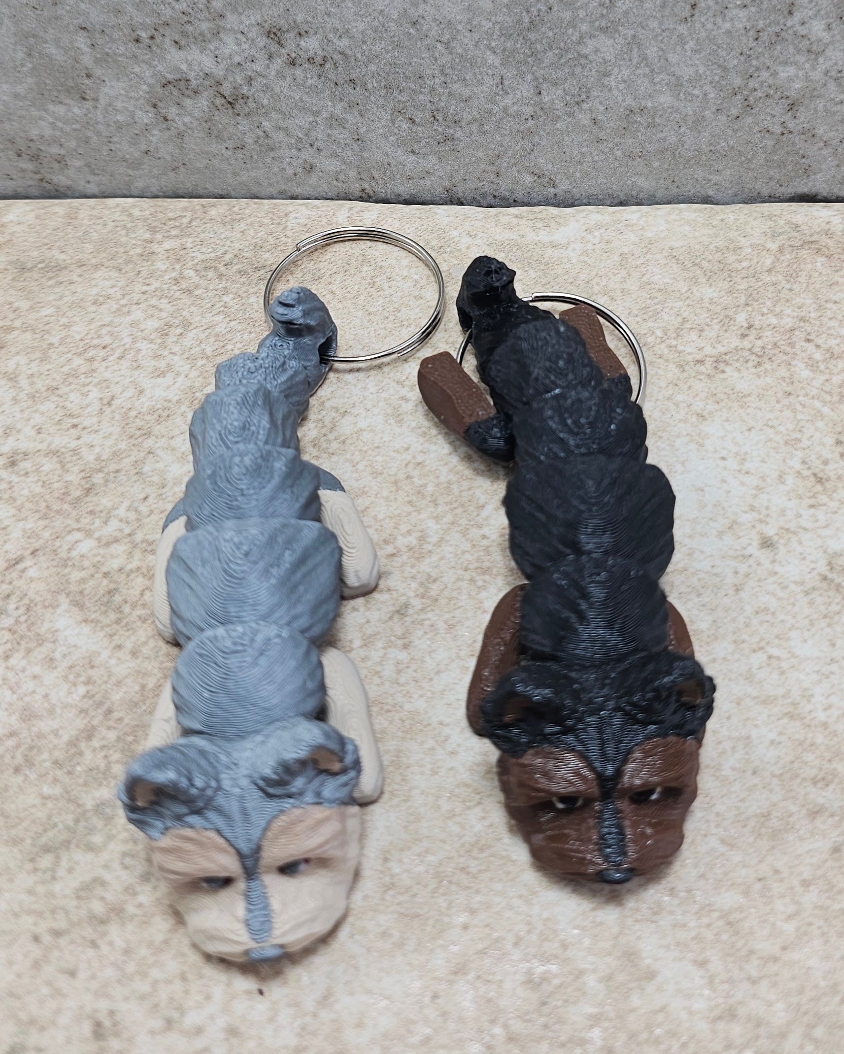 Yorkie Grey - Brown Keychains / Backpack buddy