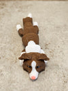 Border Collie Chocolate - White - Pink Nose keychain / backpack buddy