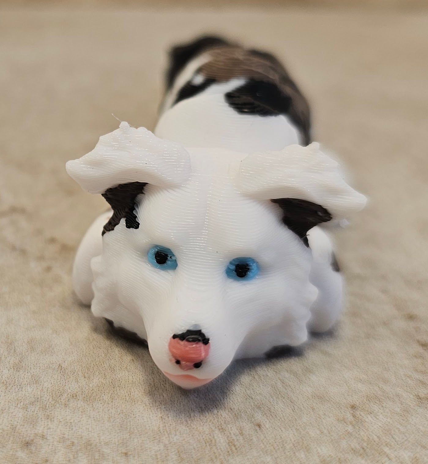 Border Collie White Merle #2 keychain / backpack buddy